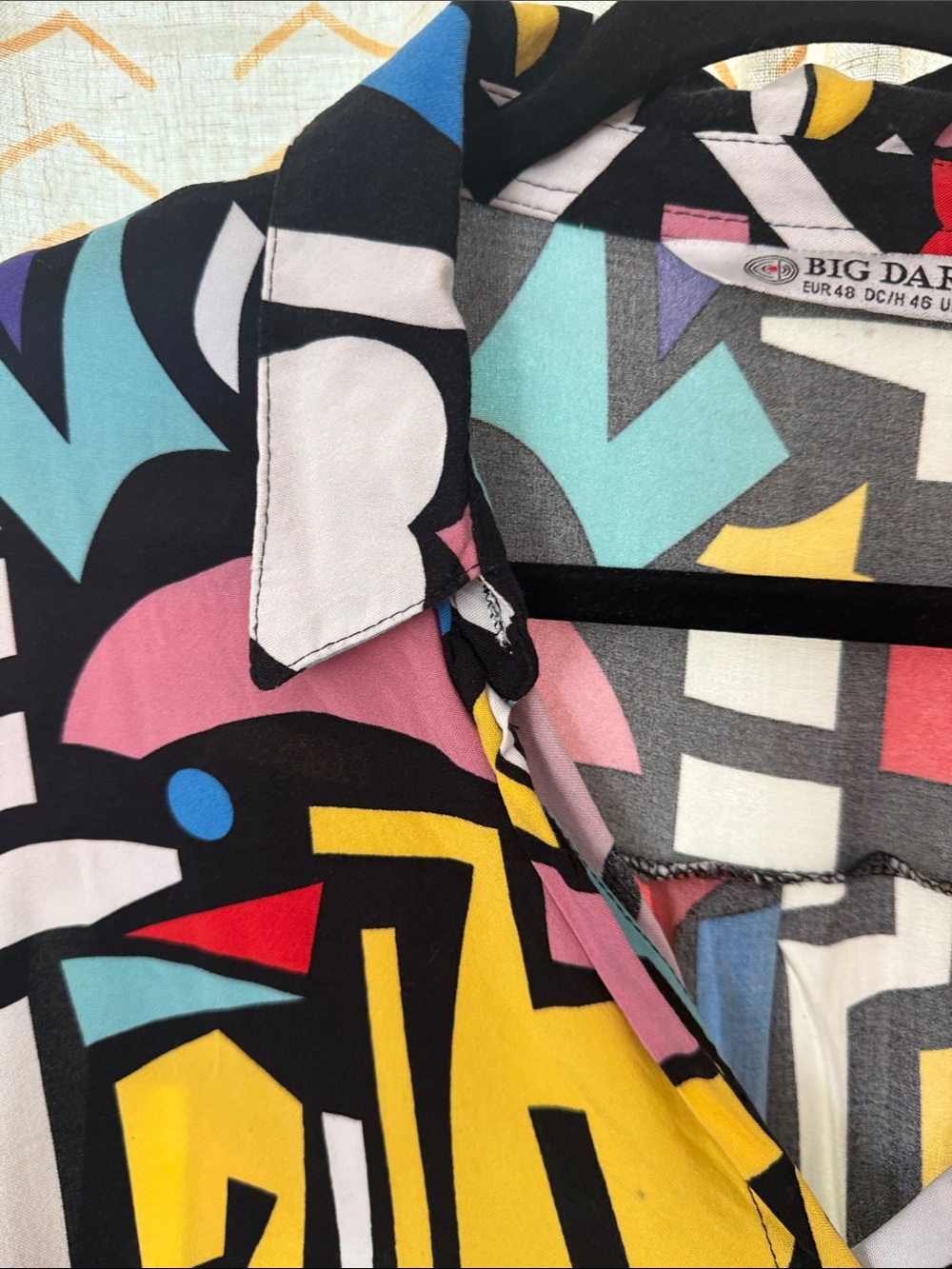 In Living Color - Colorful Abstract Print Button-Up Blouse - Picture 6 of 6